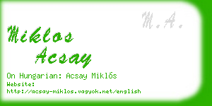 miklos acsay business card